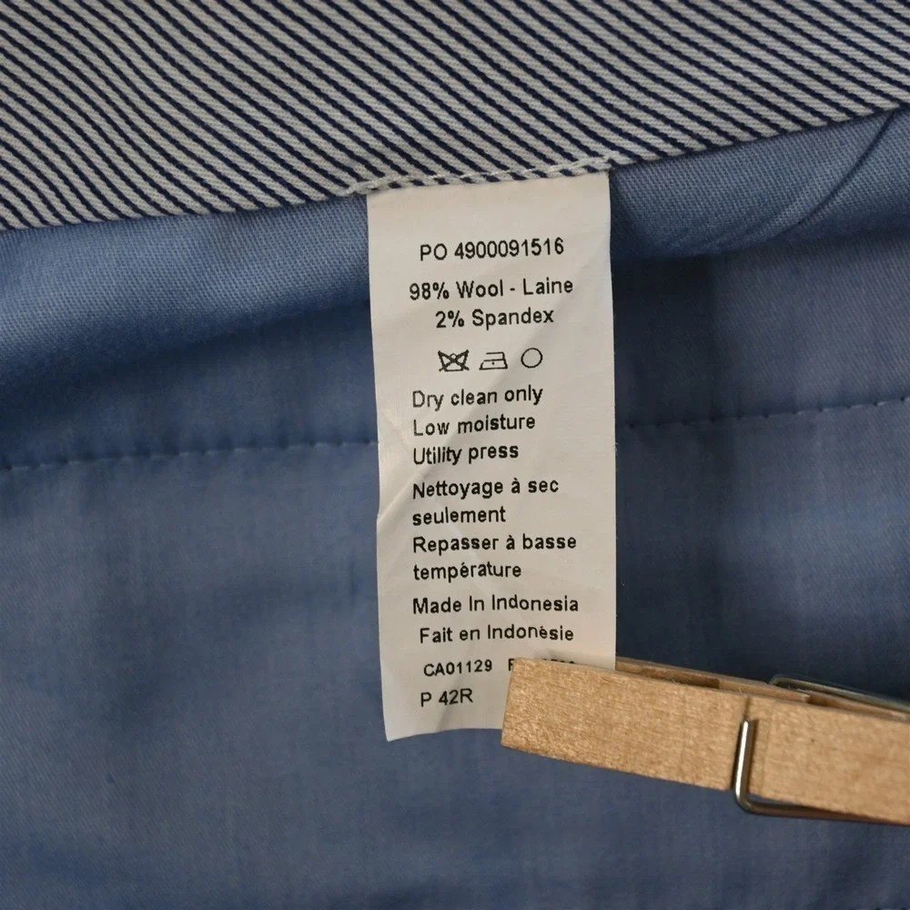 Hart Schaffner Marx 42x28 Charcoal Gray Stretch‎ Wool Pleated Stay Tucked Pants